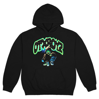 MARTIAN PULLOVER  HOODY: BLACK