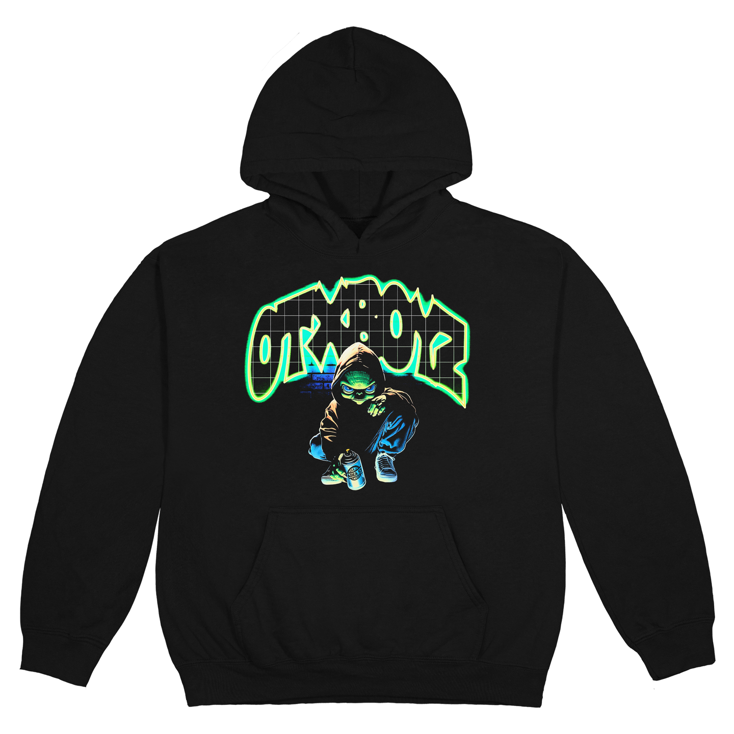 MARTIAN PULLOVER  HOODY: BLACK