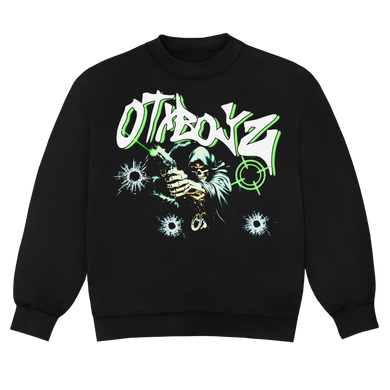 BILL COLLECTOR CREWNECK SWEATSHIRT: BLACK