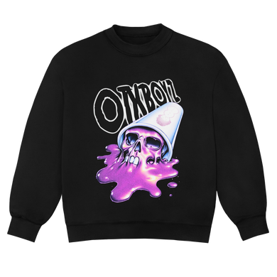 OIL SPILL CREWNECK SWEATSHIRT: BLACK