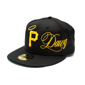 ALL DAWGS GO TO HEAVEN NEW ERA HAT: BLACK/YLW