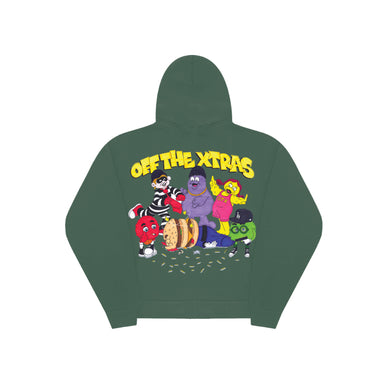 TRAPPY MEAL PULLOVER HOODY: FOREST GREEN