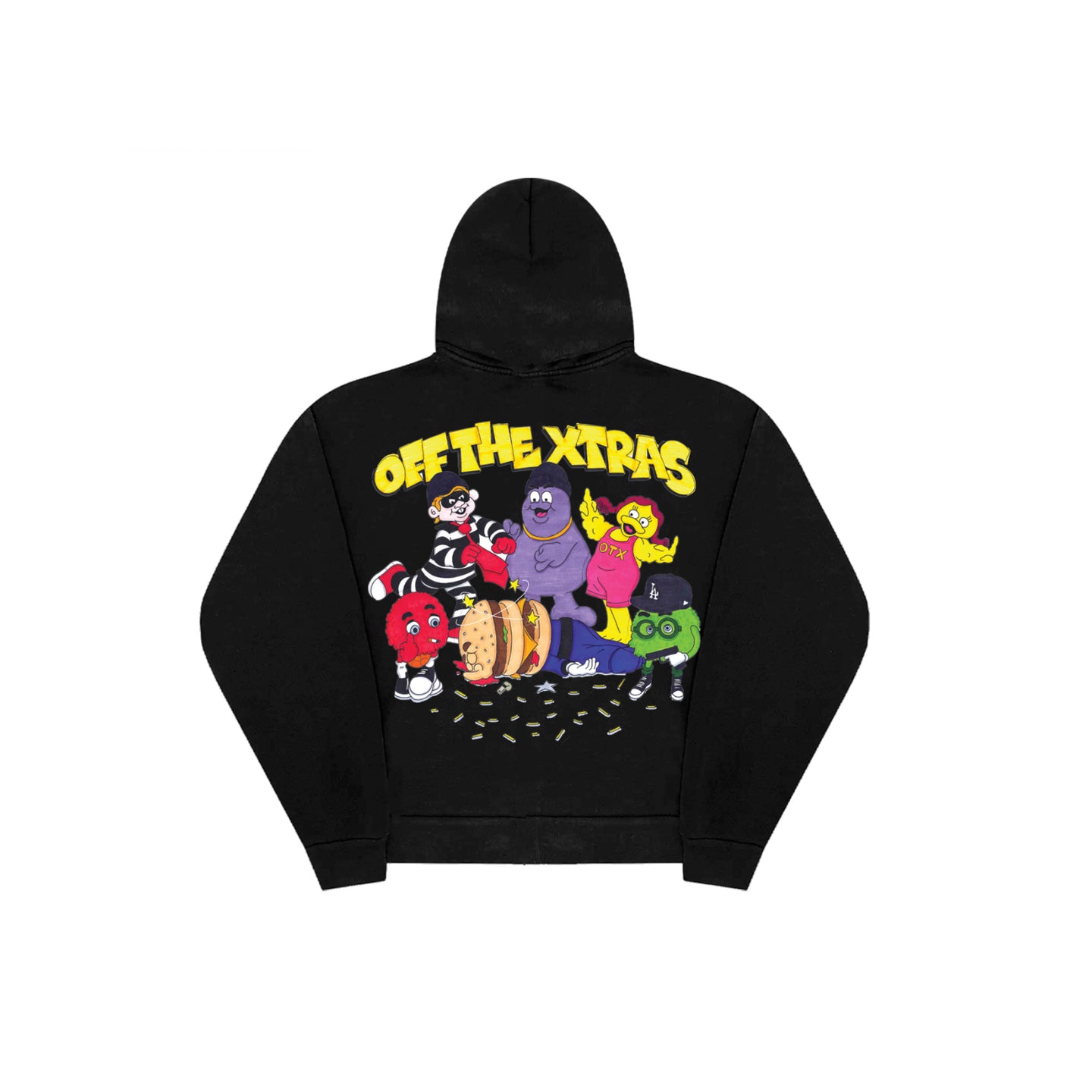 TRAPPY MEAL PULLOVER HOODY: BLACK