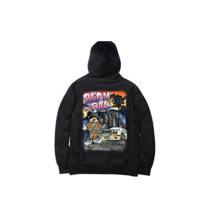 PAID N FULL PULLOVER  HOODY: BLACK