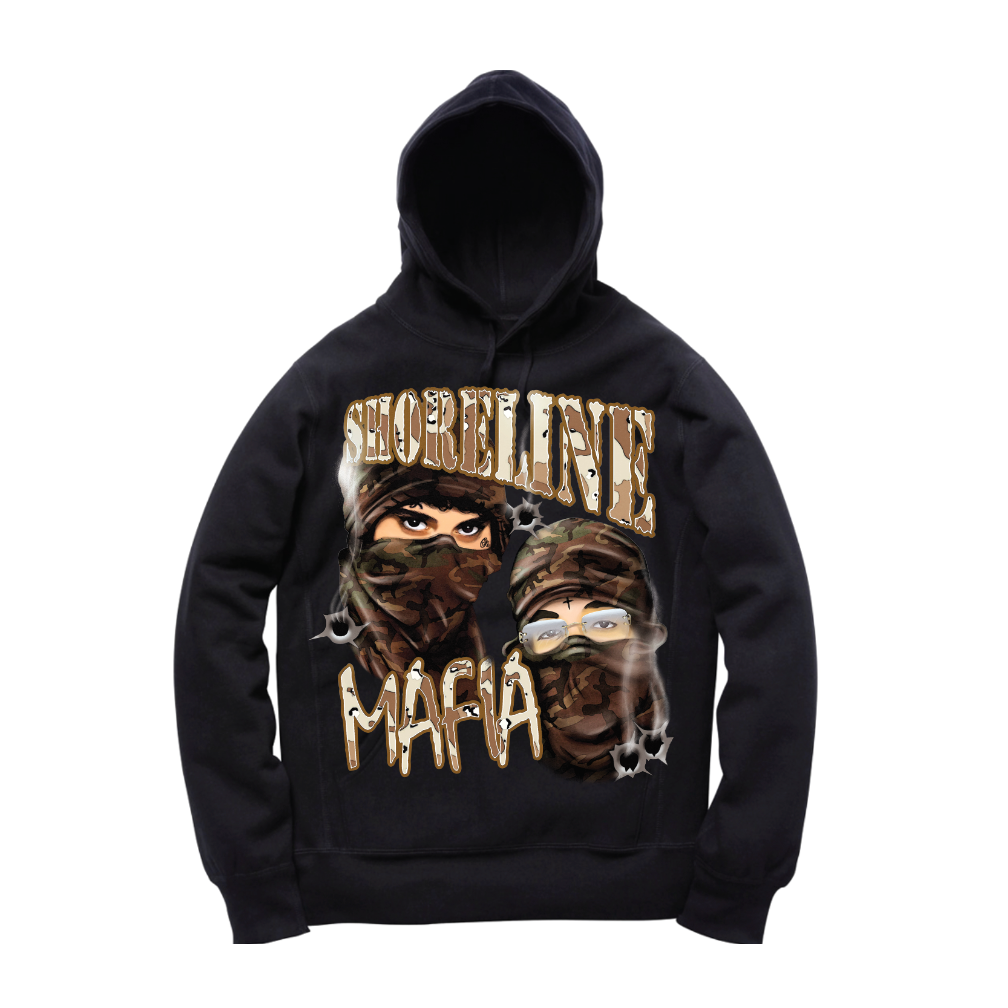 SHORELINE MILITARY HOODIE: BLACK