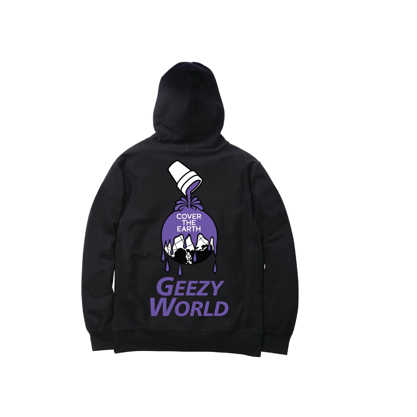 PINT THE WORLD ZIP HOODY: BLACK