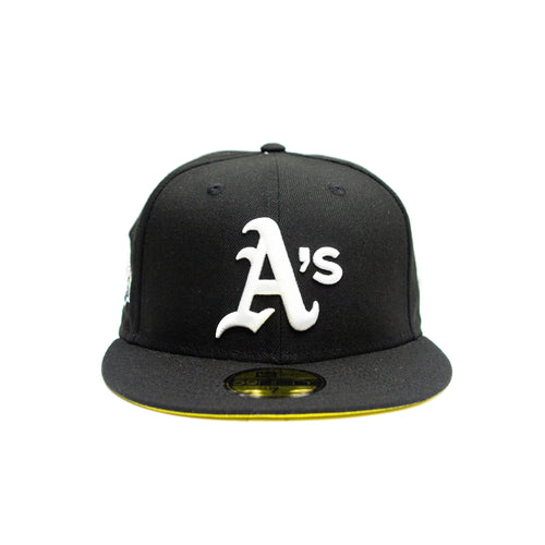 NEW ERA OAKLAND A'S COLLEGE CAP: BLACK/YELLOW