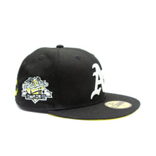 Load image into Gallery viewer, NEW ERA OAKLAND A&#39;S BLOCK CAP: BLACK/YELLOW