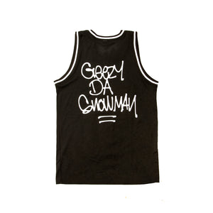 GEEZY DA SNOWMAN MESH BASKETBALL JERSEY: BLACK