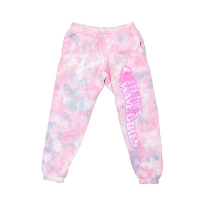 HELLAWAVE GIRLS TIE DYE SWEATPANTS: PINK/BLUE