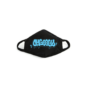 THROWIE FACE MASK: BLACK/BABY BLUE